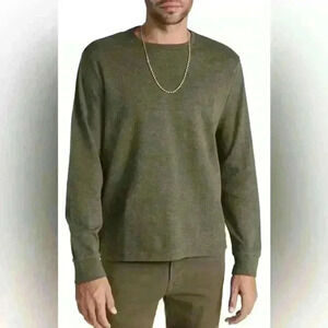 APT.9 Standard Fit Knit Wool Acrylic Crew Neck  Sweater In Green size XL